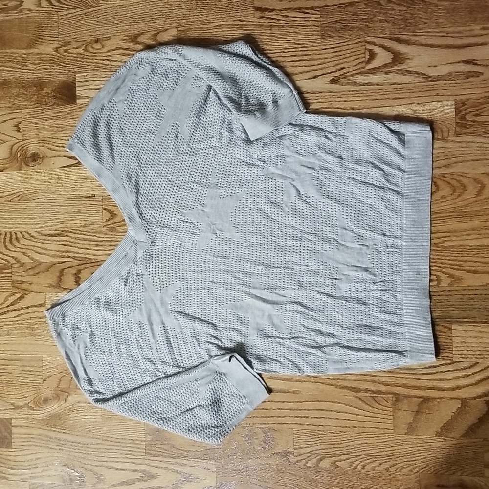 (M) Kismet Star Print Crochet Knit Oversized Loose Fit Lightweight Top